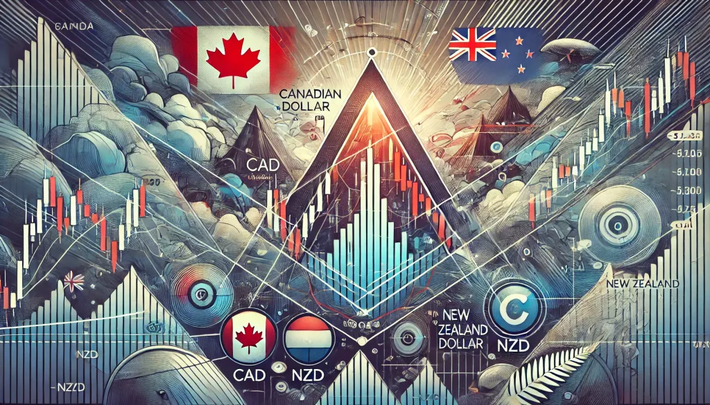 Canadian dollar vs New Zealand dollar symmetrical triangle