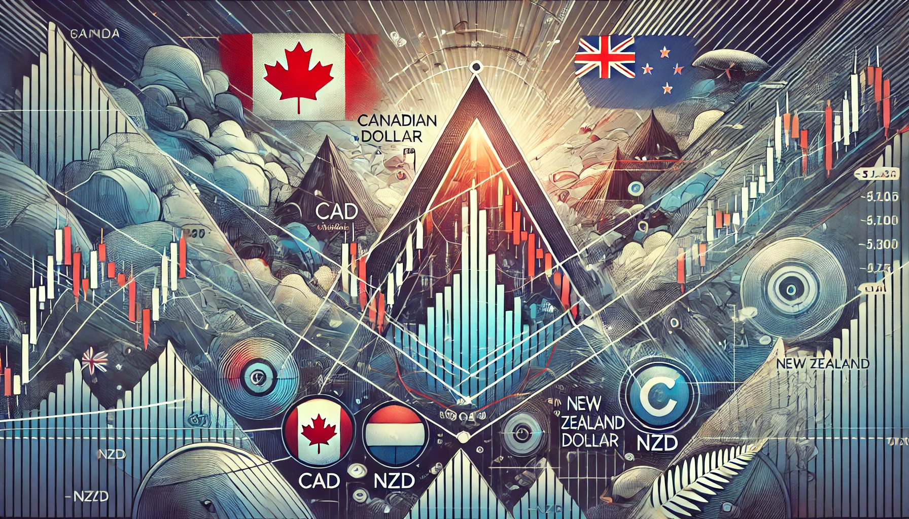 Canadian dollar vs New Zealand dollar symmetrical triangle