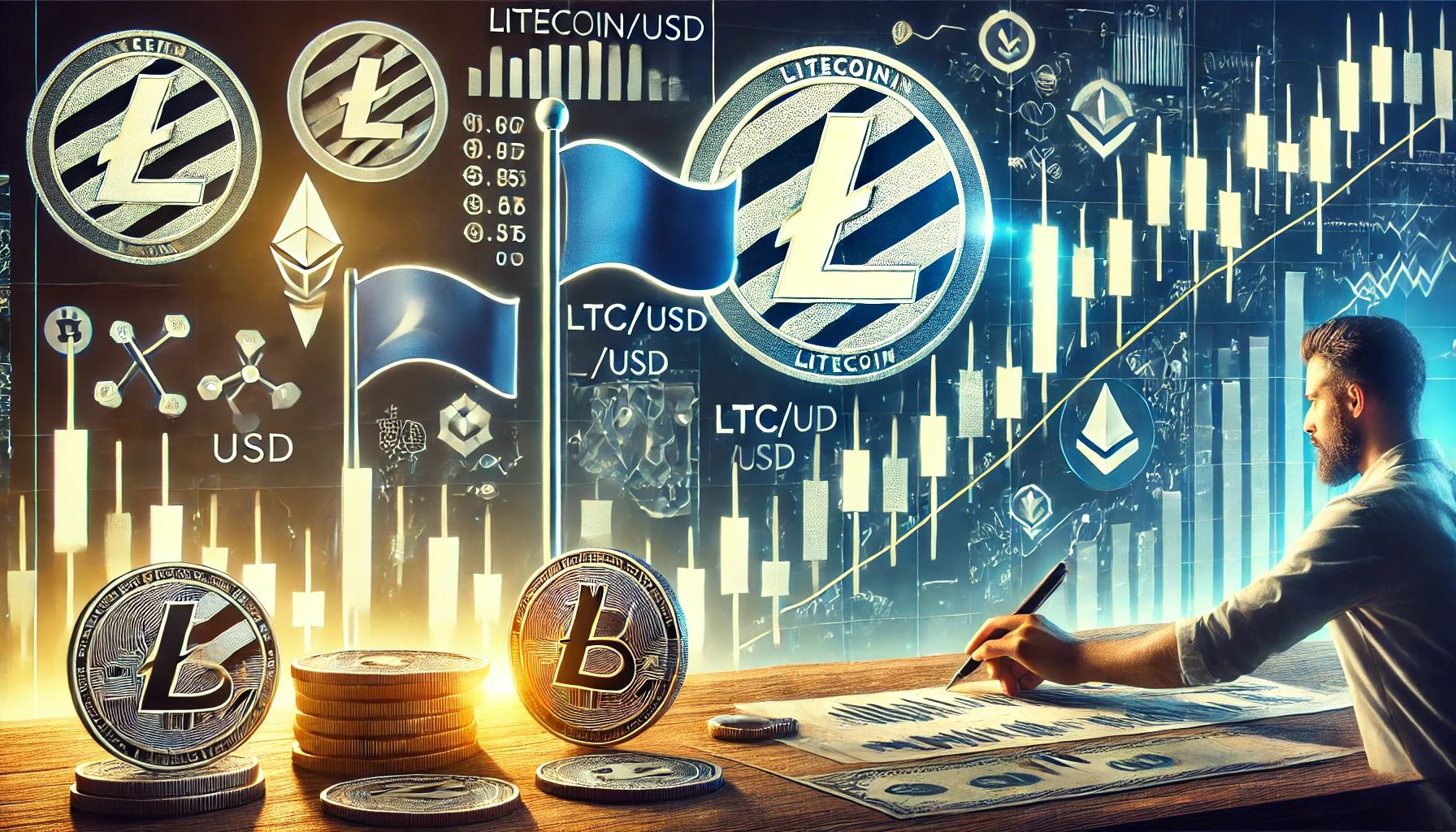 Bearish flag trading strategy for LTC/USD
