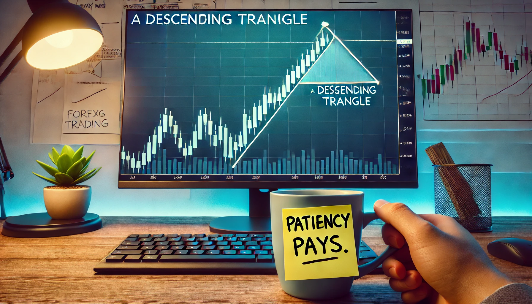 Quarterly descending triangle trading technique