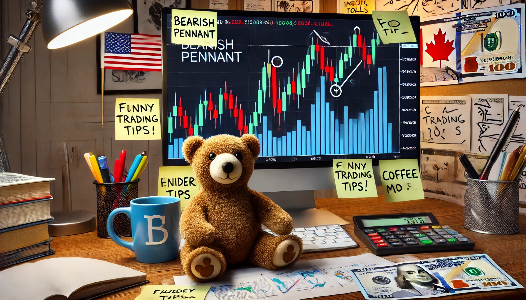 USD CAD Bearish Pennant Analysis