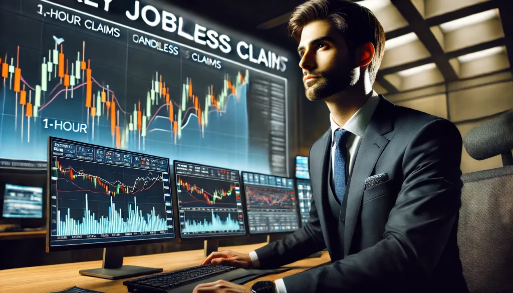 Trading jobless claims on 1-hour charts