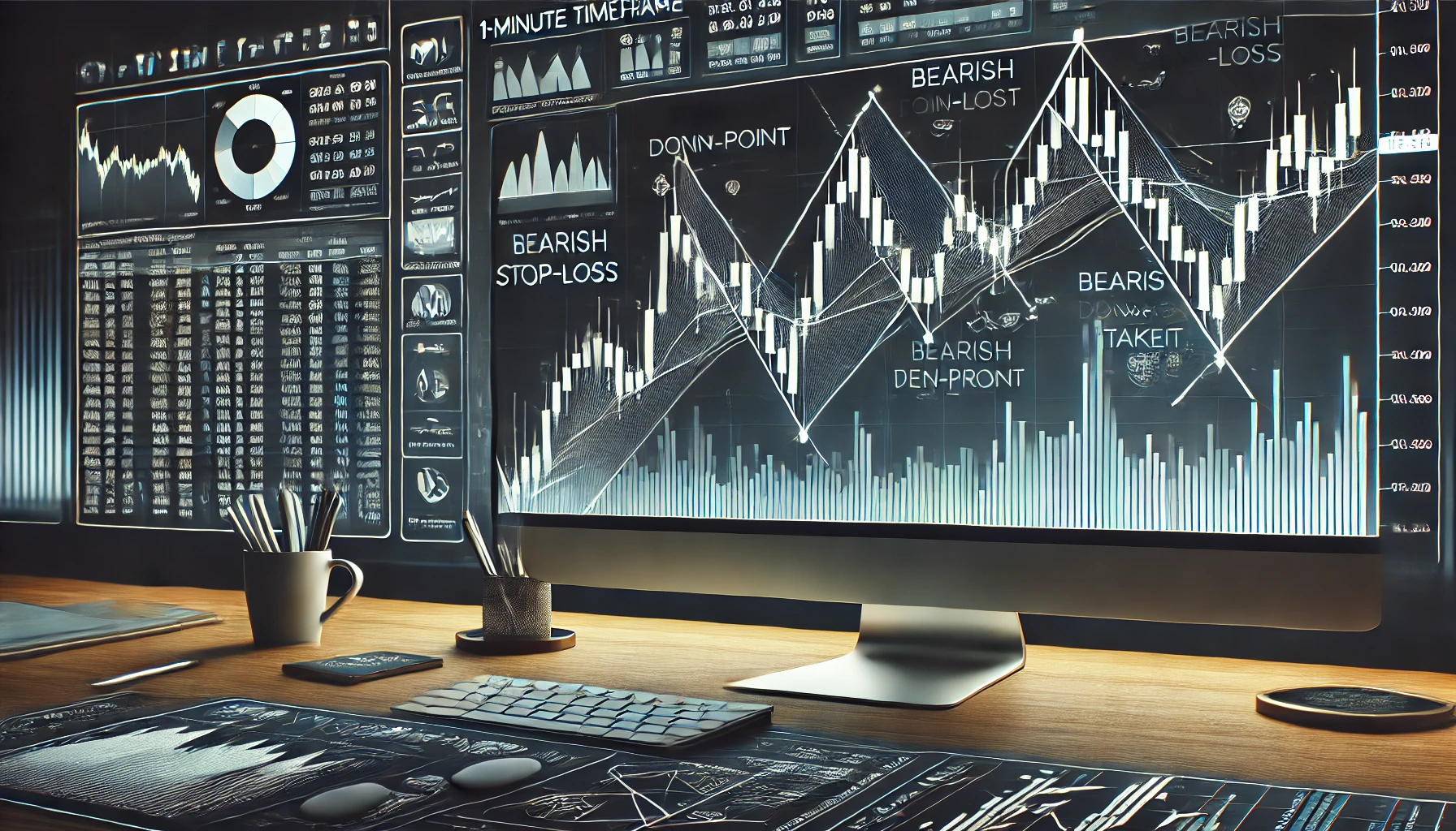 Bearish pennant strategy for scalping