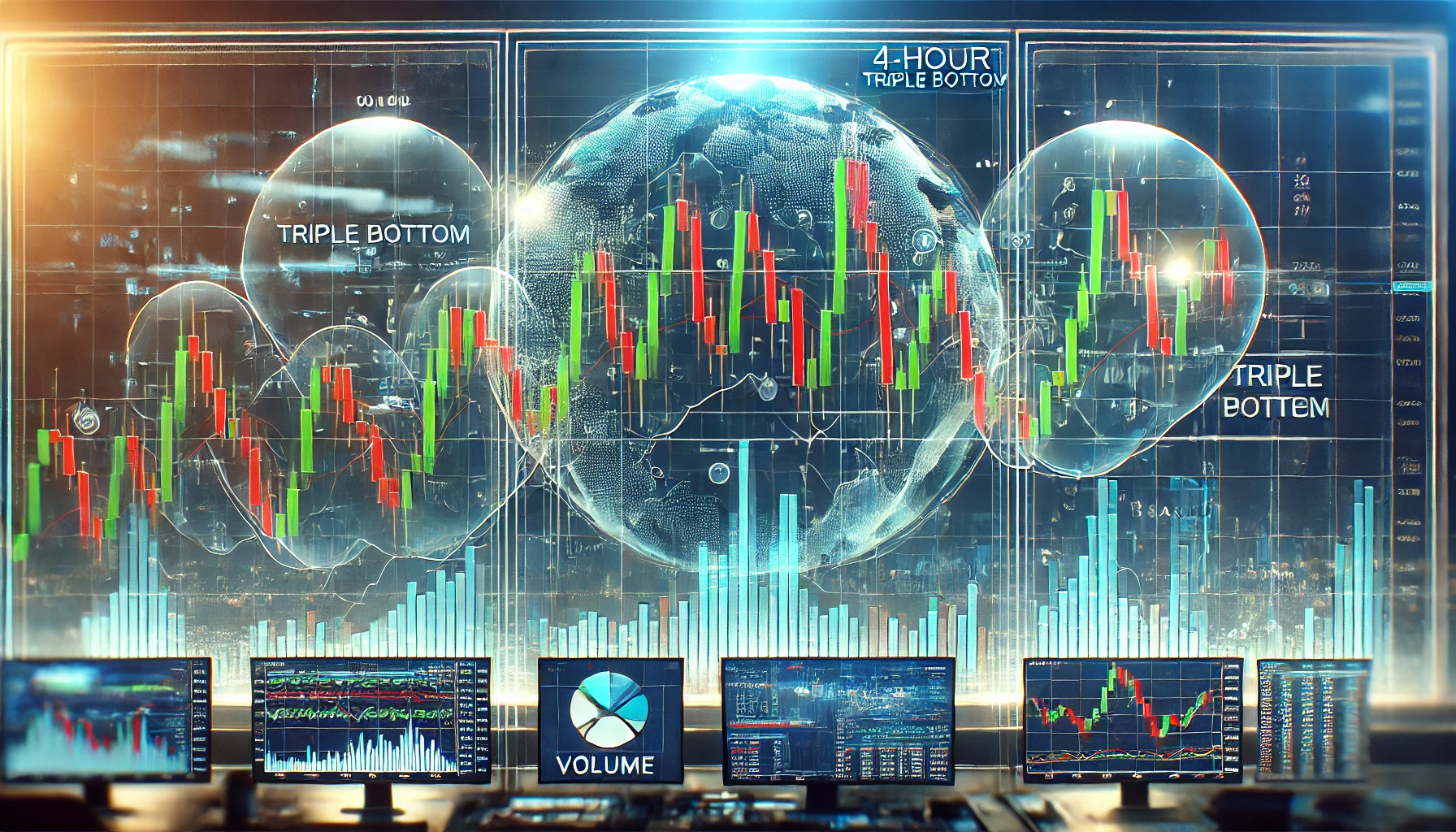 Forex 4-hour triple bottom pattern