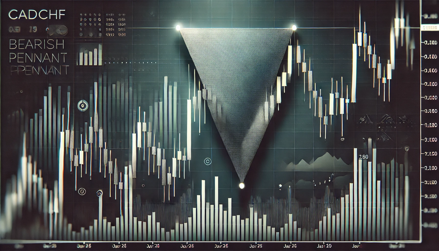 CADCHF bearish pennant strategy