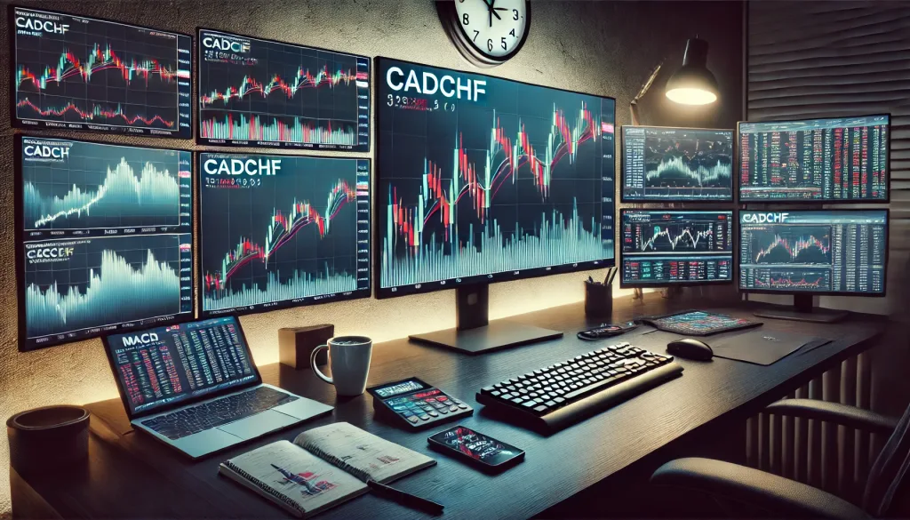 Bullish pennant pattern for CADCHF