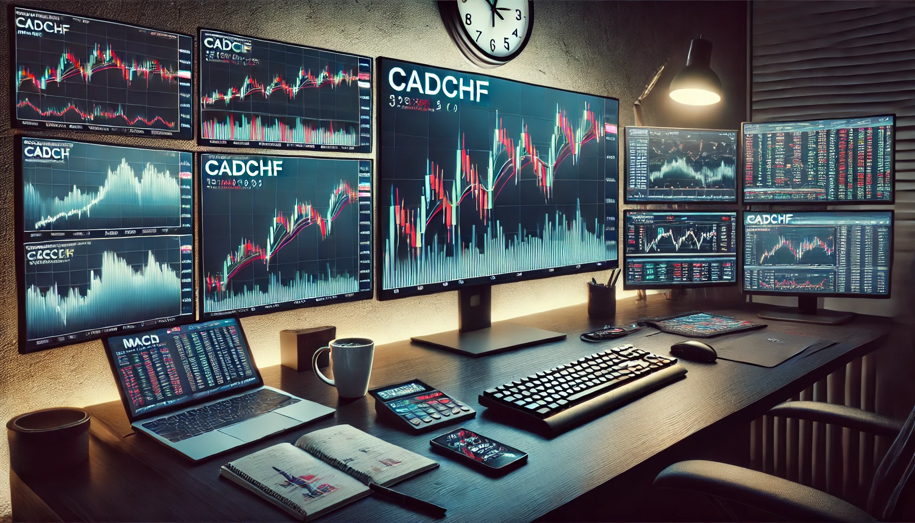 Bullish pennant pattern for CADCHF