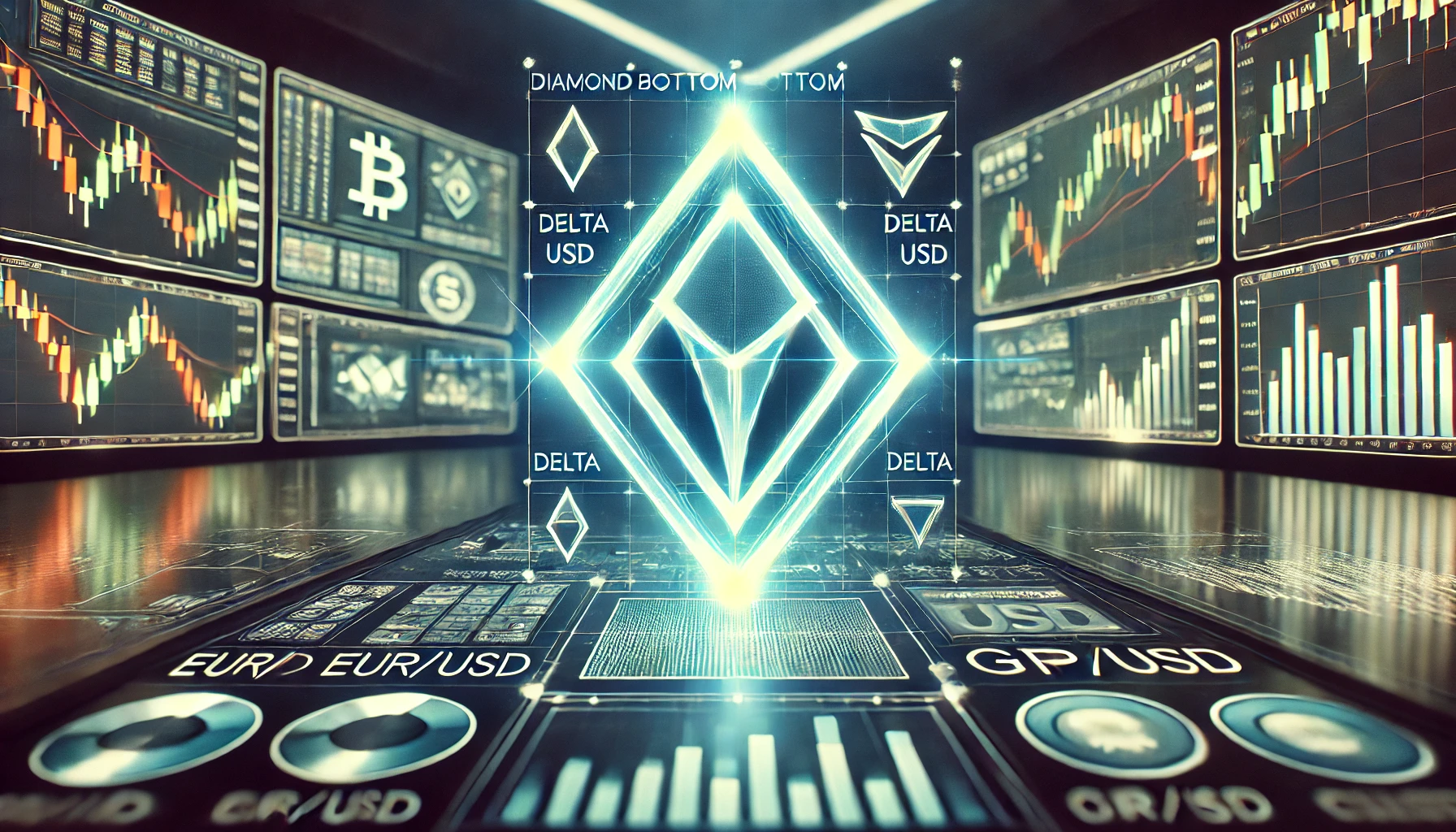 Diamond bottom breakout with delta hedging
