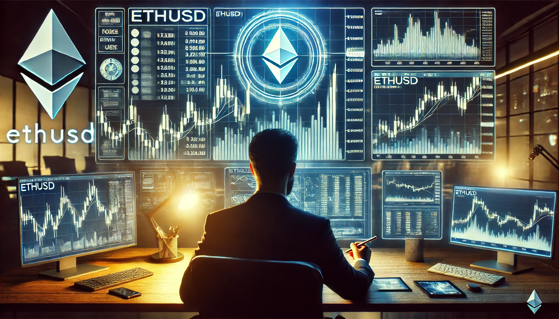 ETHUSD bearish pennant trading strategy