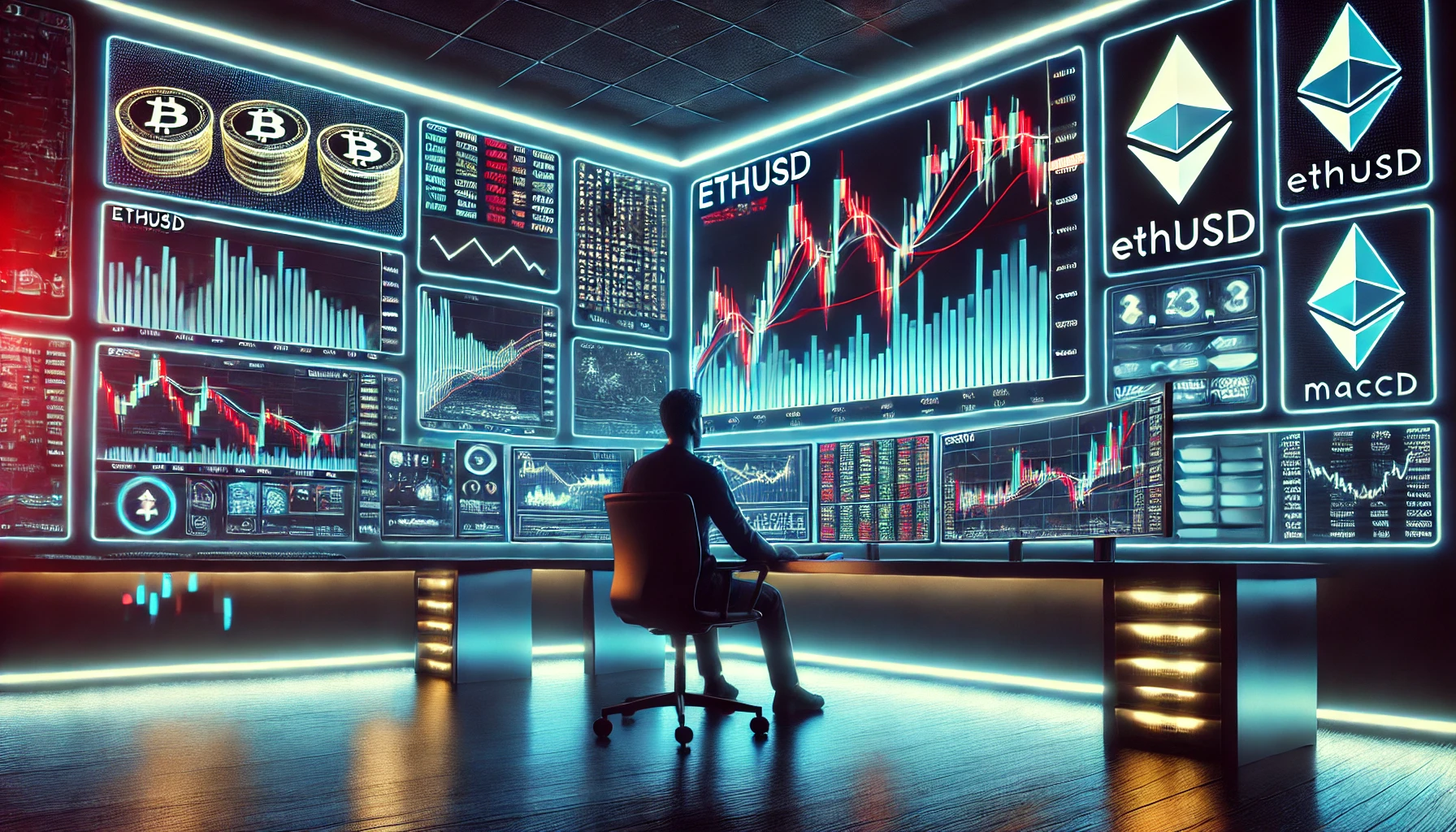 ETHUSD falling wedge strategy