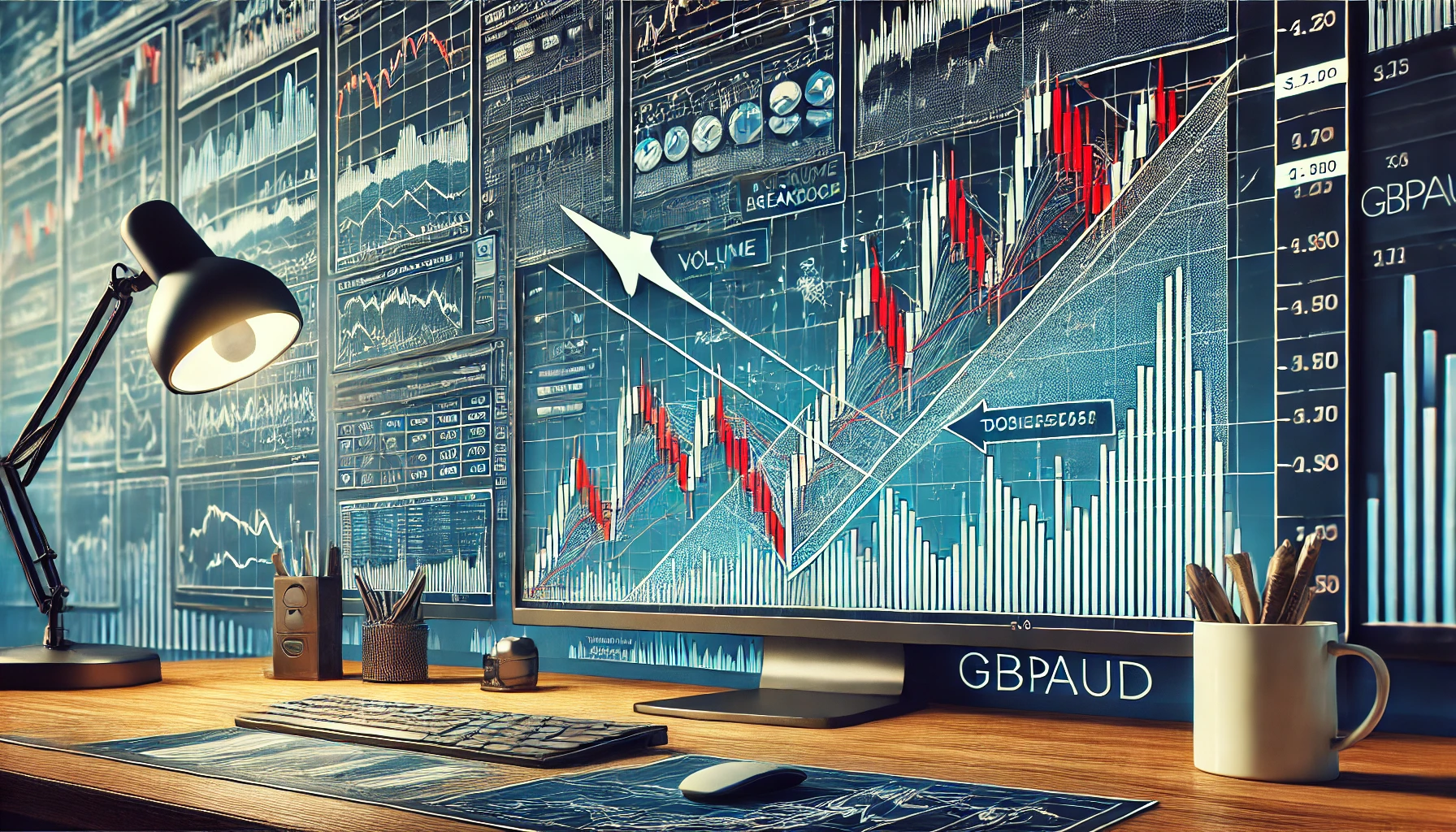 GBPAUD bearish wedge setup