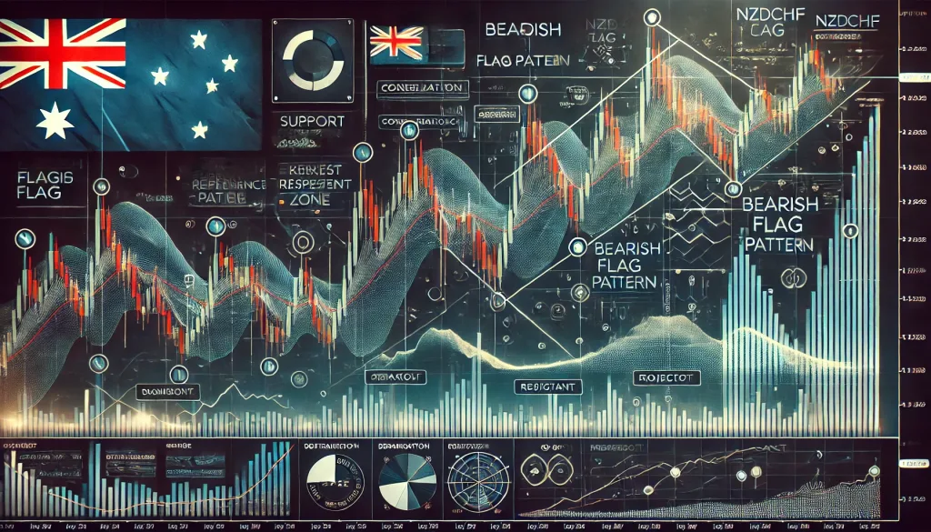 Bearish flag trading technique for NZDCHF