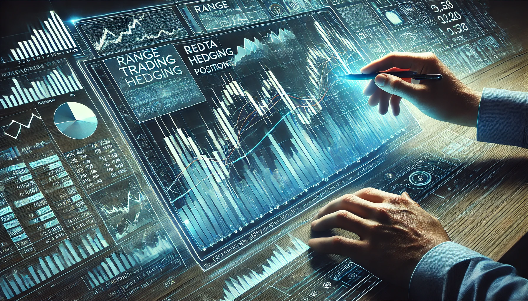 Range trading strategy with delta hedging