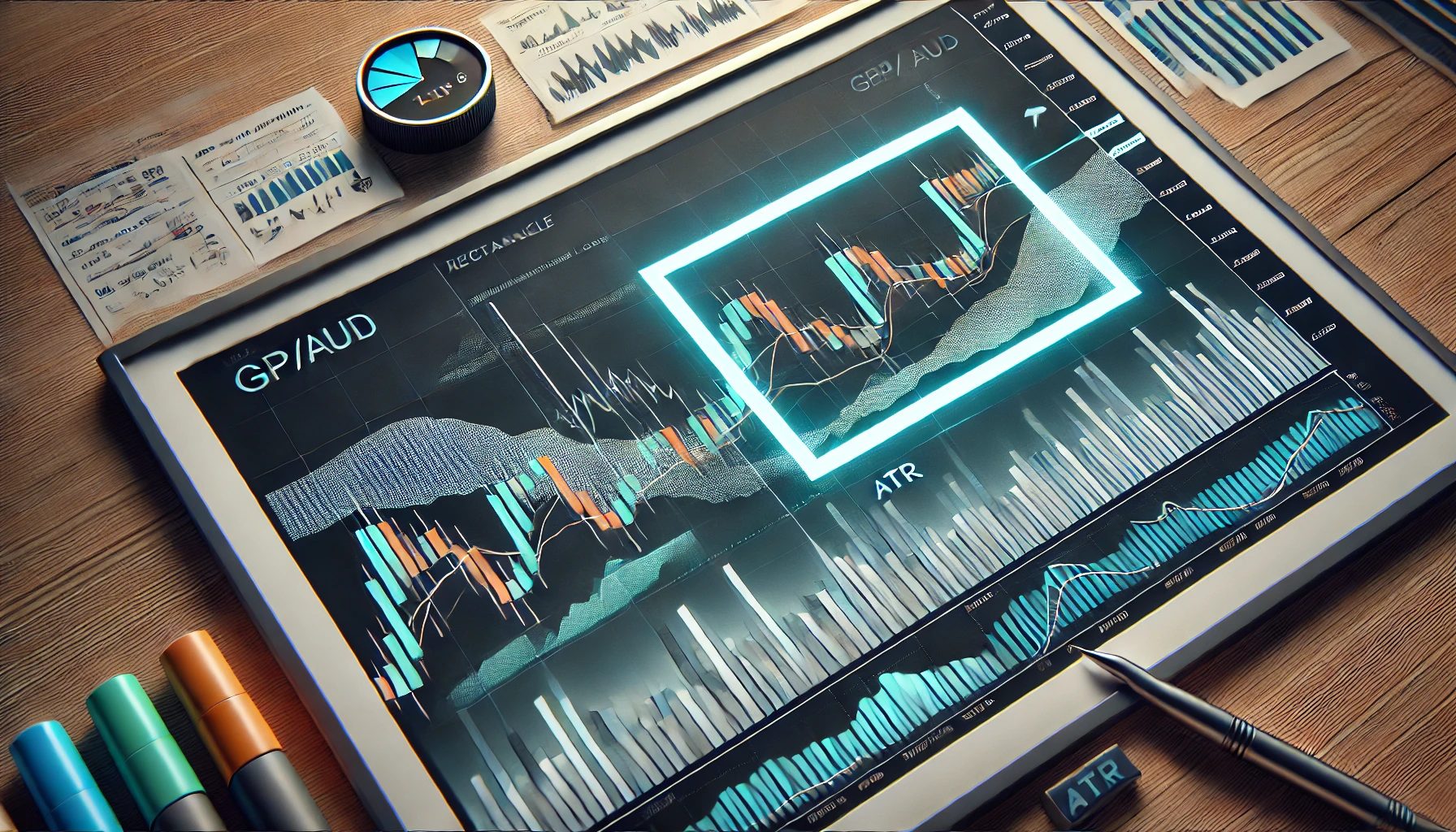 Trading rectangle pattern with trailing stop