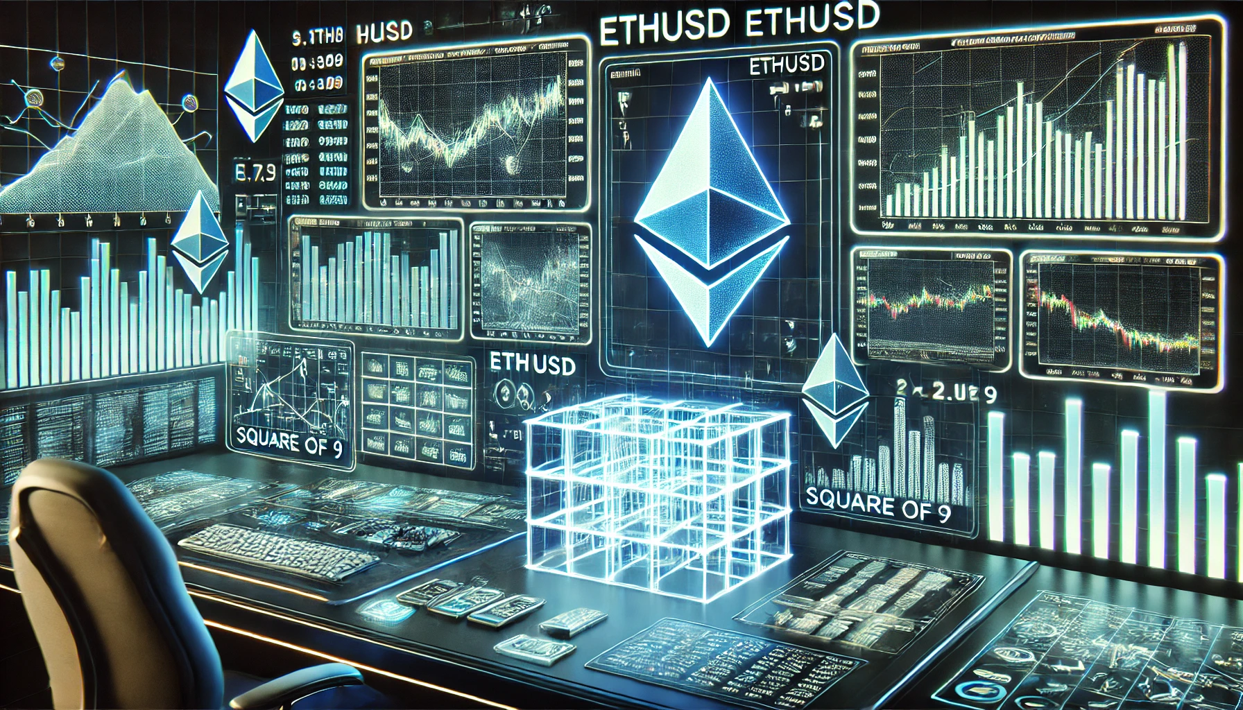 Square of 9 price projection ETHUSD