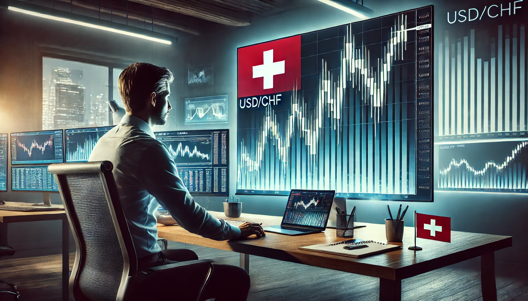 USD/CHF bearish wedge pattern