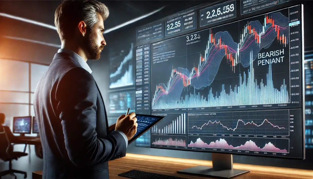 CCI technique for bearish pennant trading