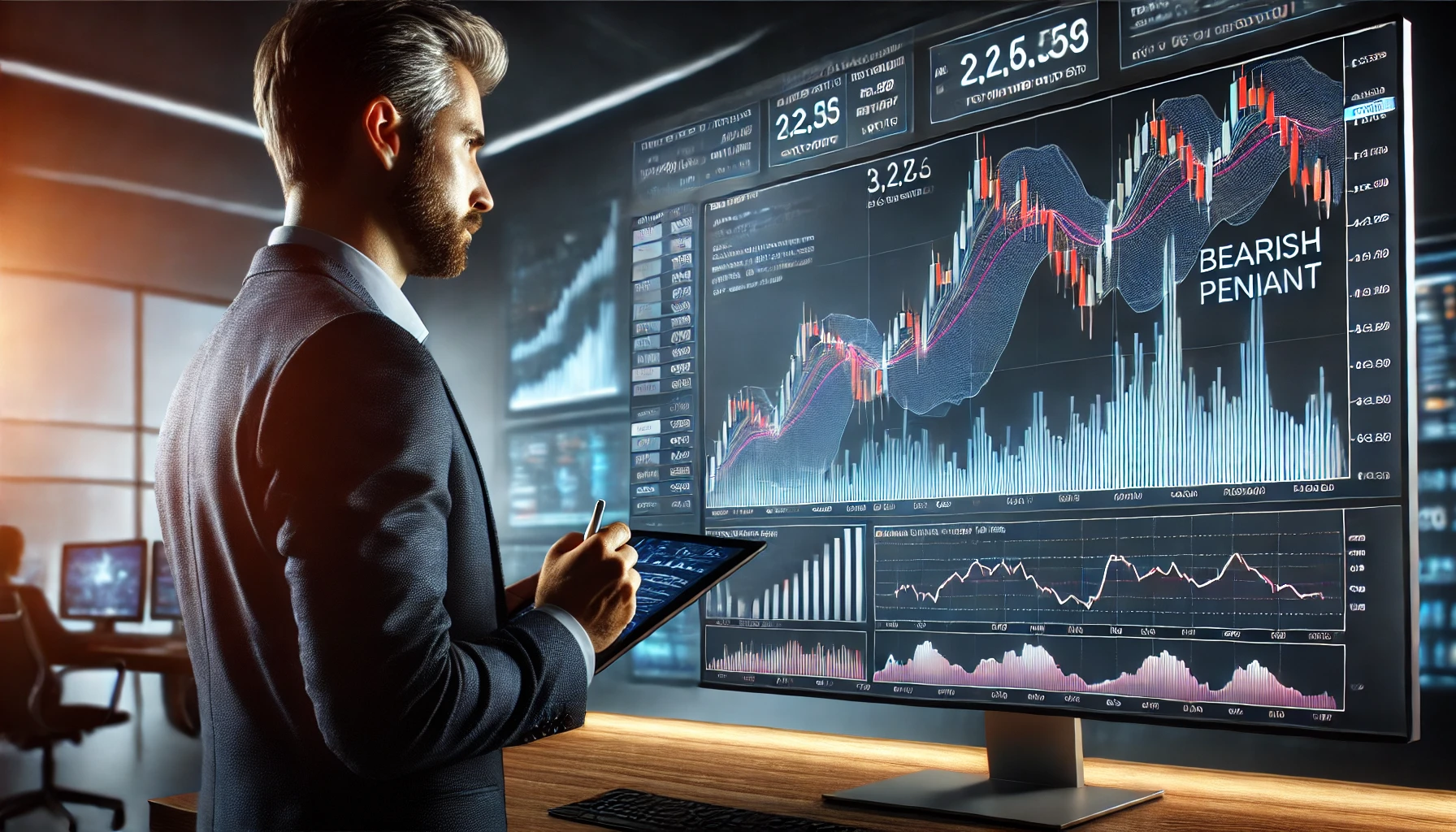 CCI technique for bearish pennant trading