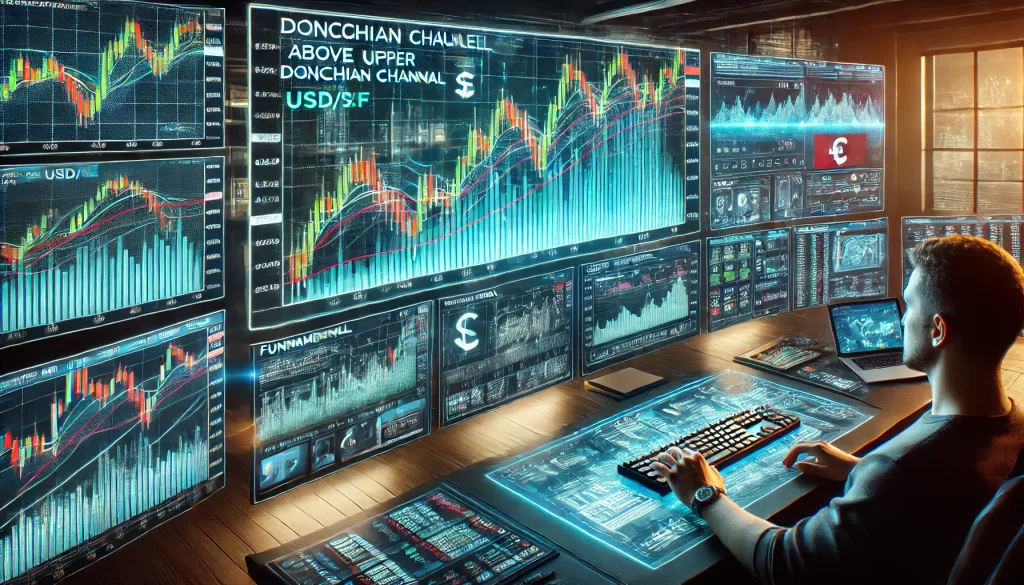 USD/CHF breakout strategy using Donchian Channels