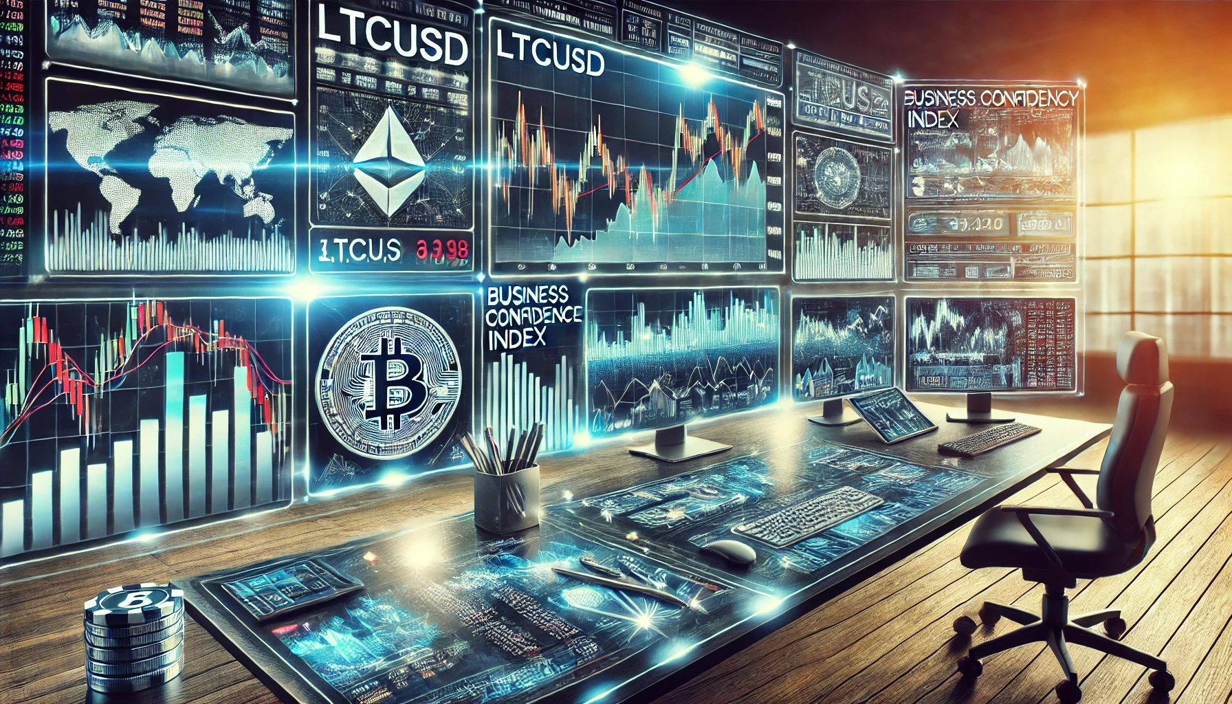Business sentiment impact on LTCUSD