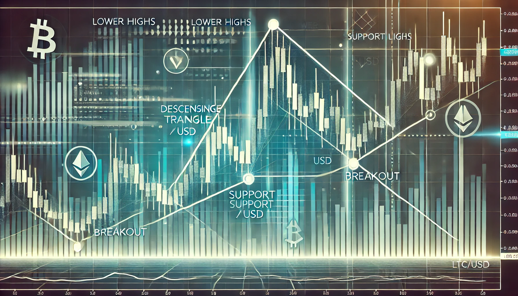 How to trade LTC/USD triangle pattern
