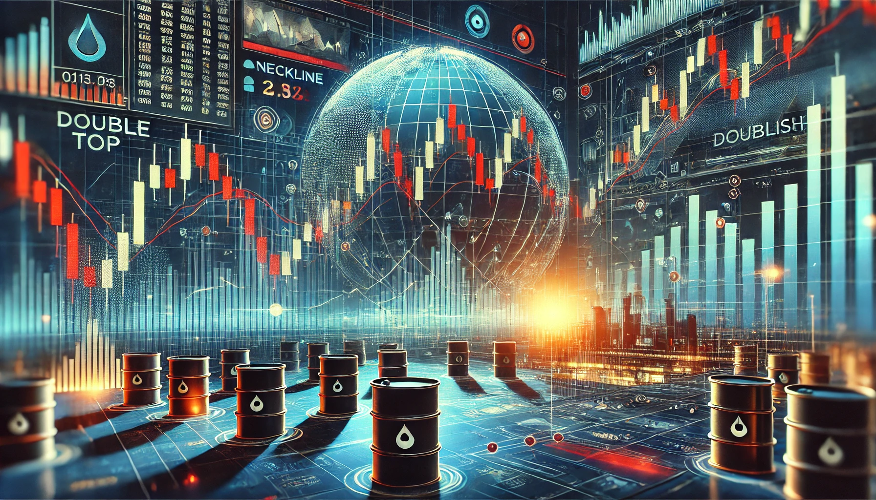 Double top pattern in oil trading