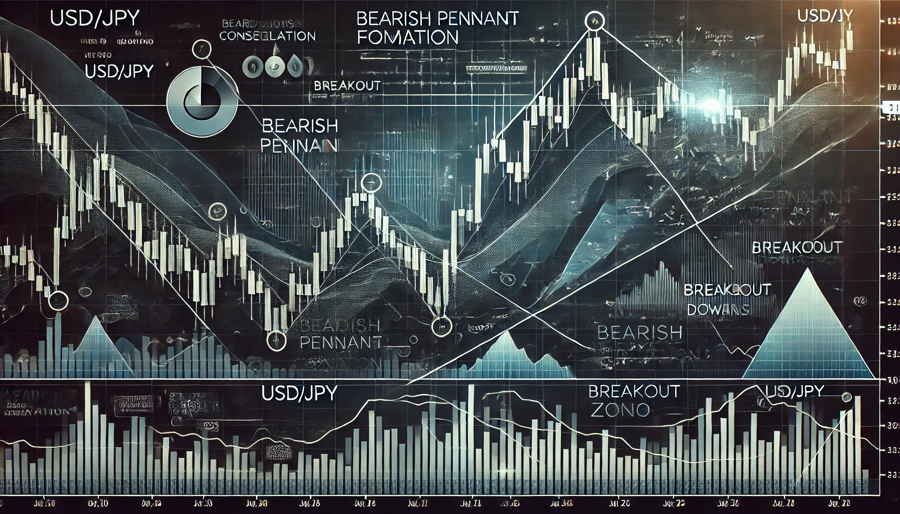 USD/JPY bearish continuation pattern