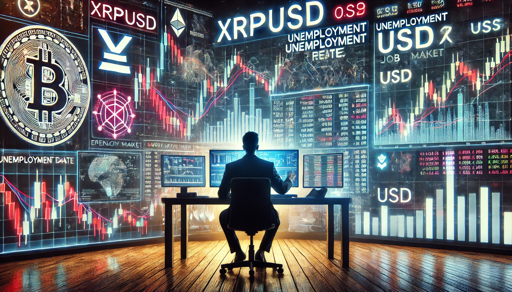 XRPUSD correlation with job data