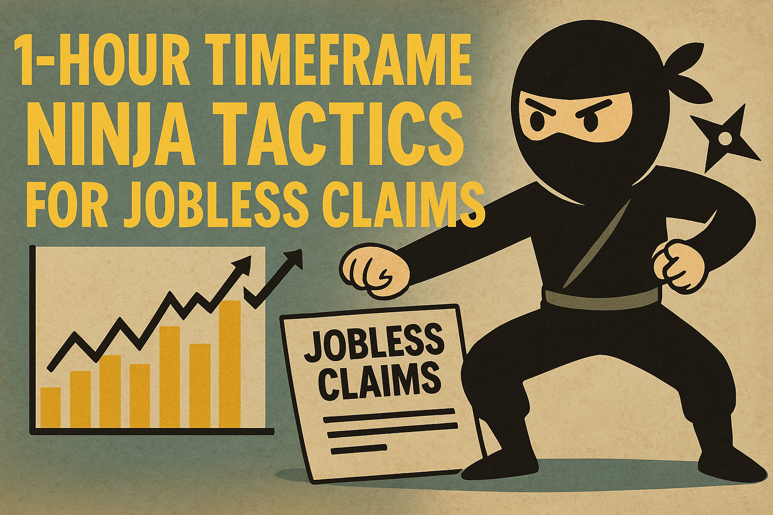 Trading jobless claims on the 1-hour chart