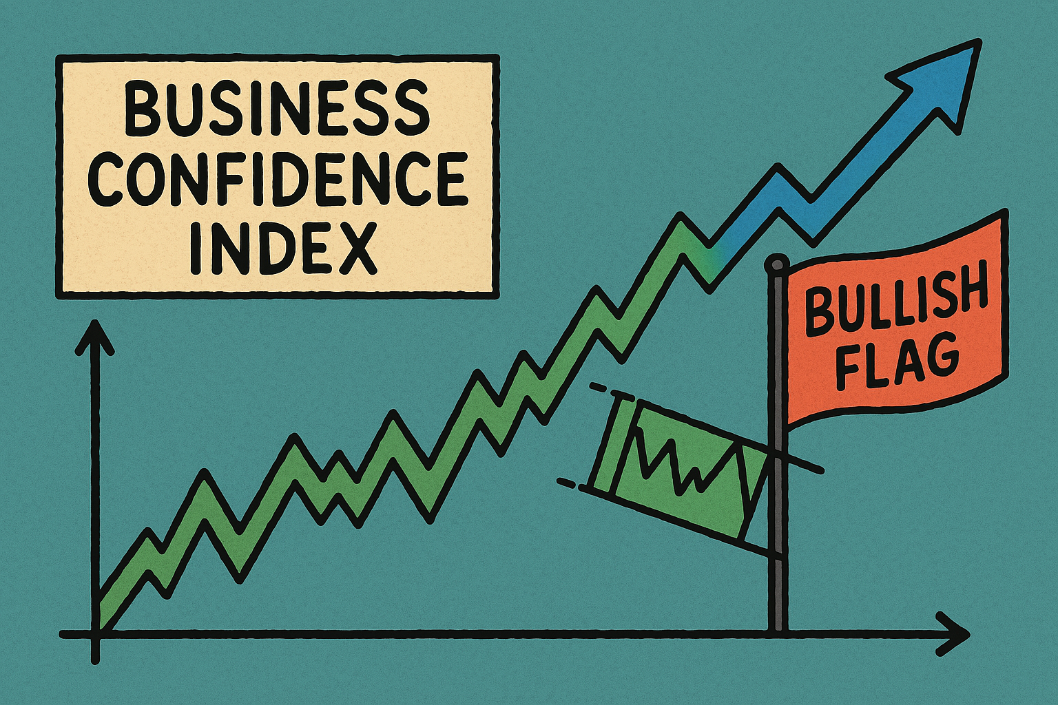 Trading bullish flag with economic indicators