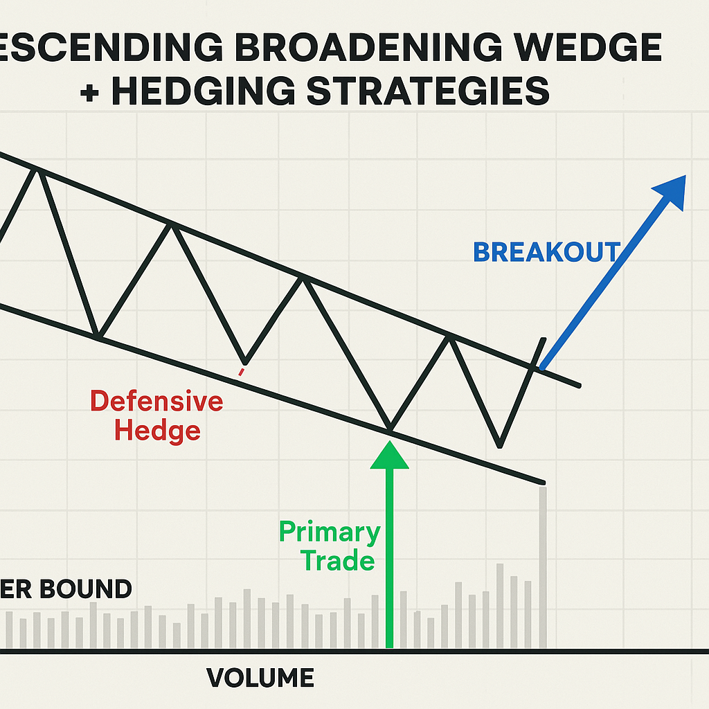 Hedging tactics with descending broadening wedge