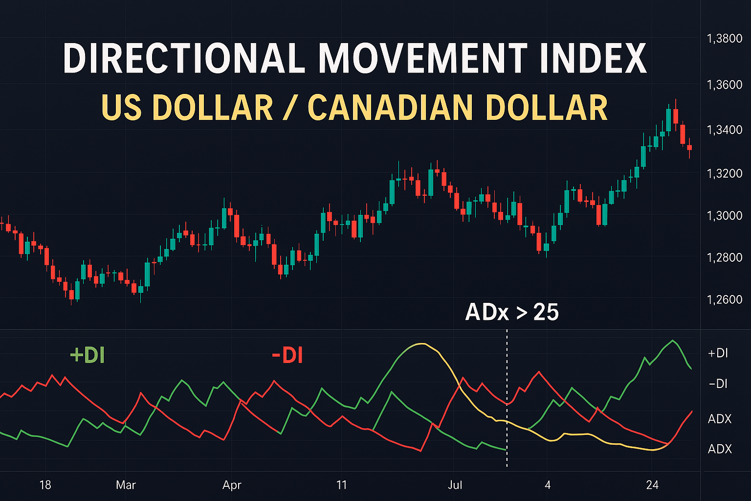 DMI trading strategy for USDCAD