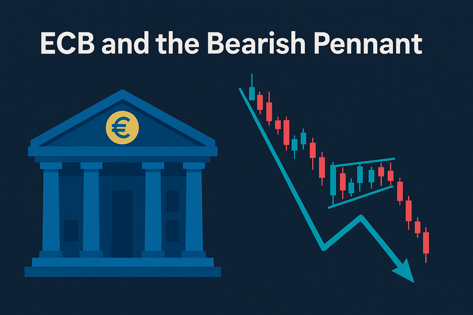 Bearish pennant after ECB announcement