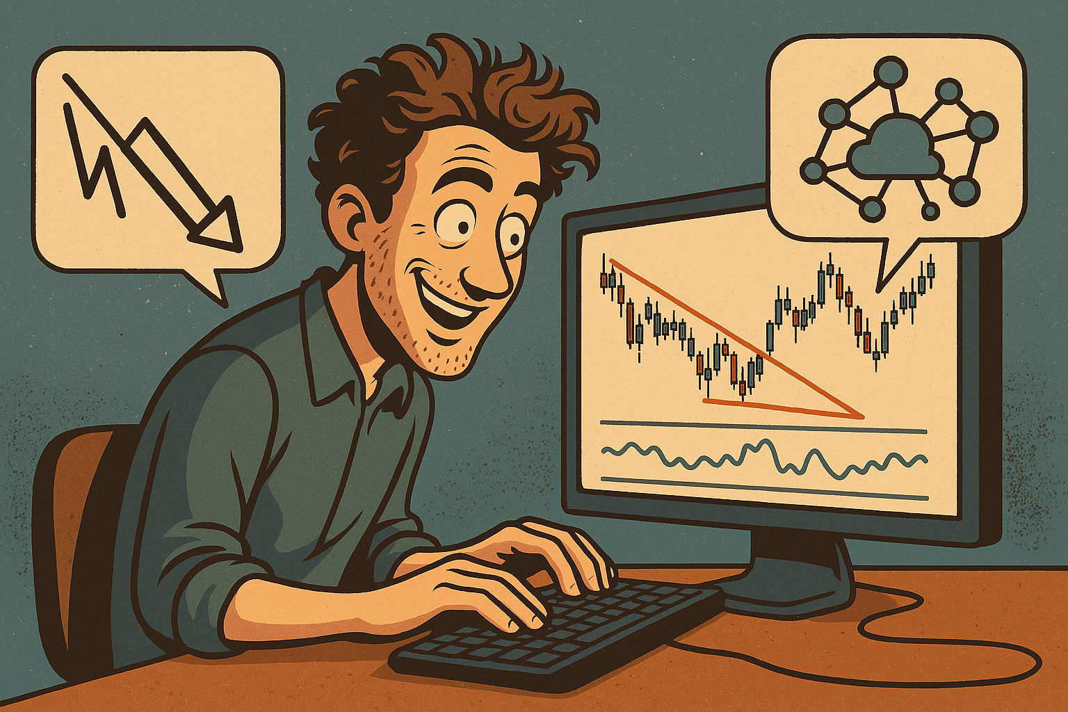 Trading falling wedge using market sentiment algorithms