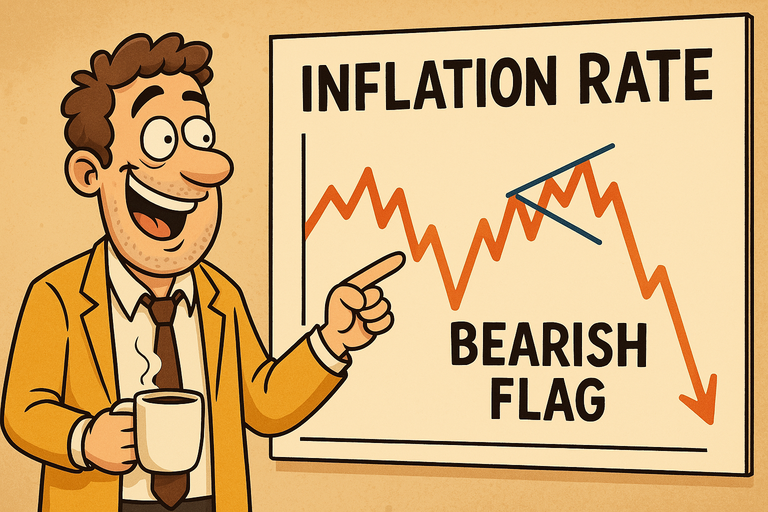 Bearish flag pattern with inflation data