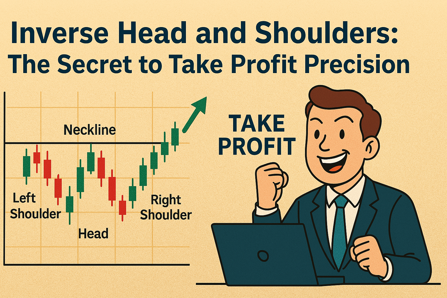 Take profit orders using inverse head and shoulders