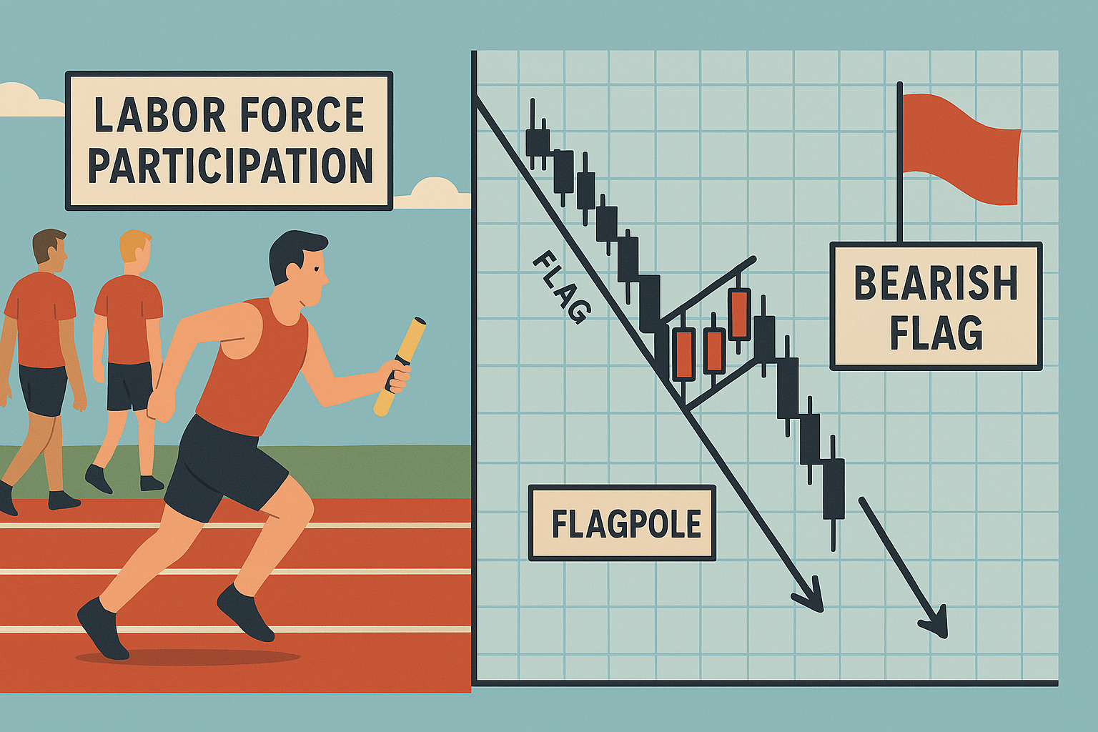 labor data-driven bearish flag pattern