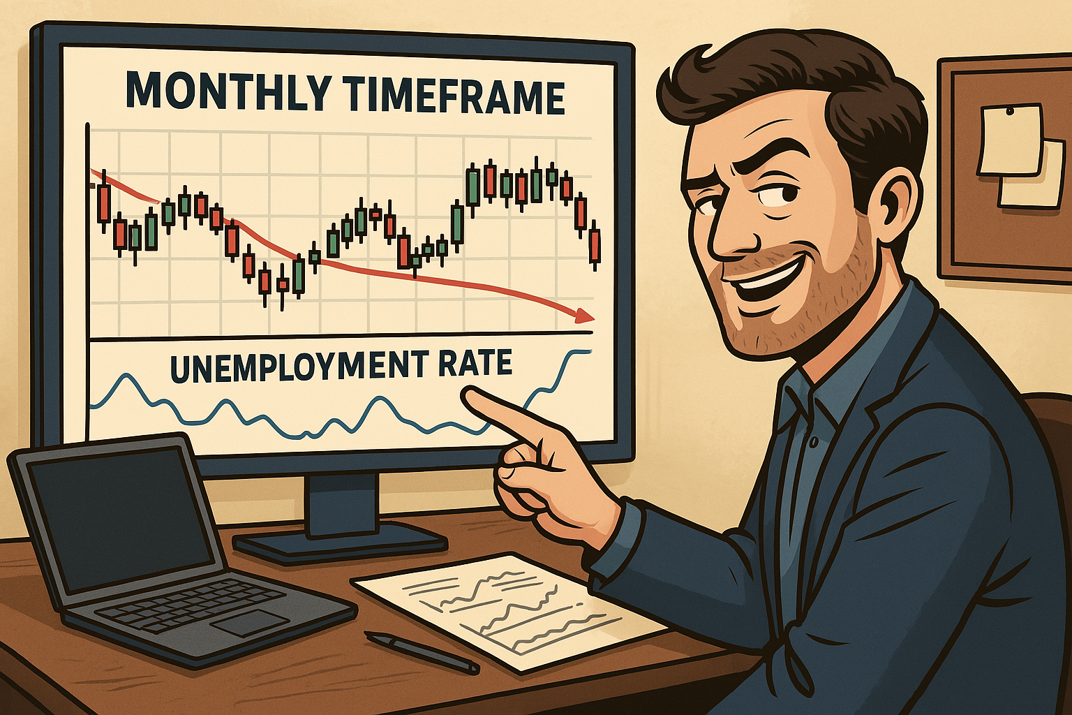 Long-term trading with unemployment data