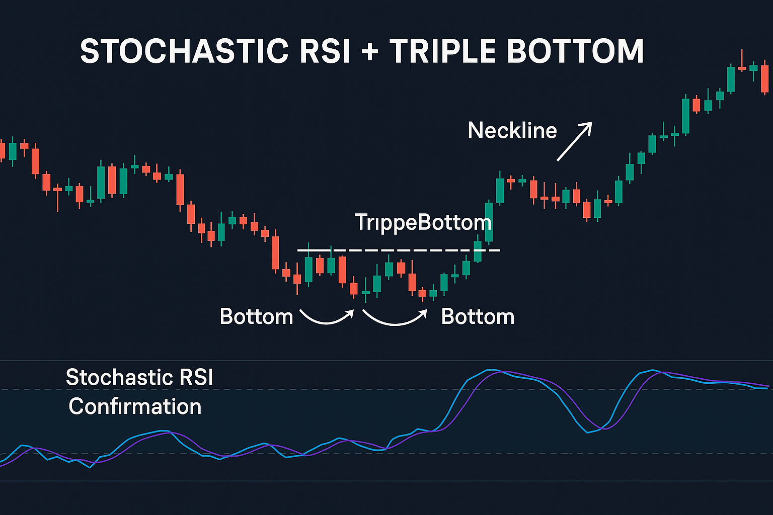 How to trade triple bottom with Stochastic RSI