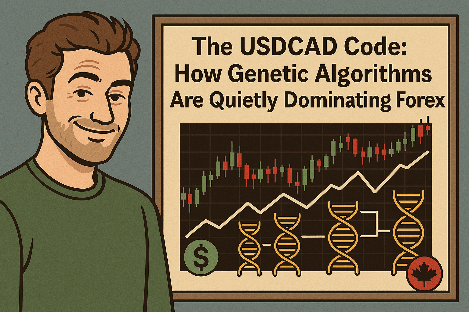 Genetic trading techniques for US dollar Canadian dollar