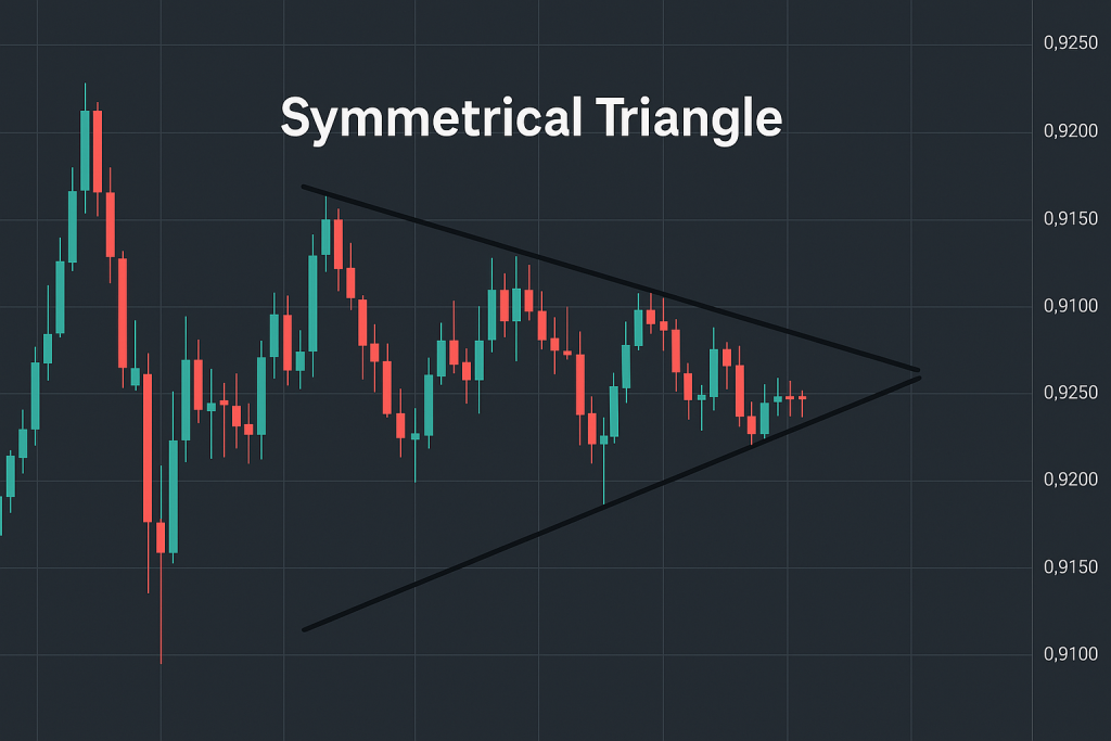 Symmetrical triangle breakout on USD/CHF