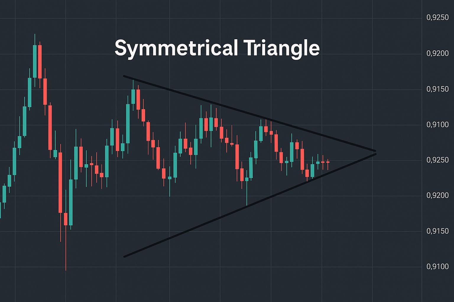Symmetrical triangle breakout on USD/CHF